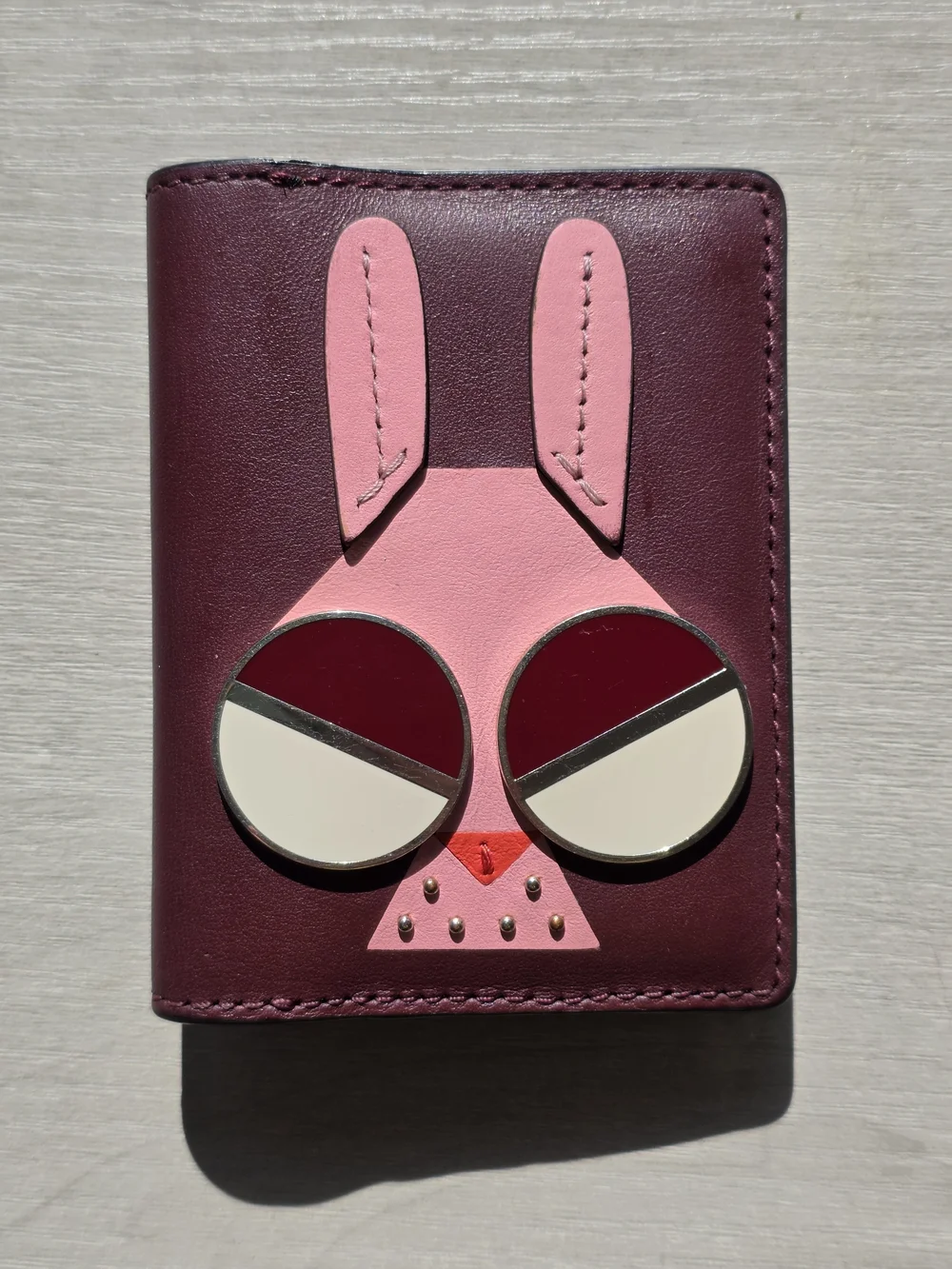 Kate Spade New York Spademals Money Bunny Bifold Card Case Cherrywood